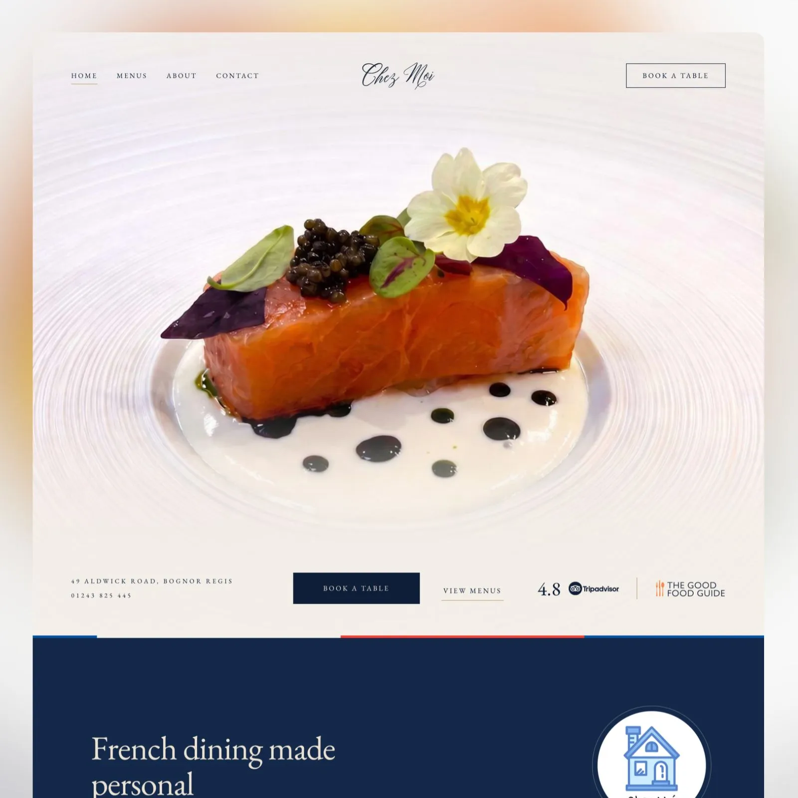 Chez Moi French restaurant website designed by Jayco Digital