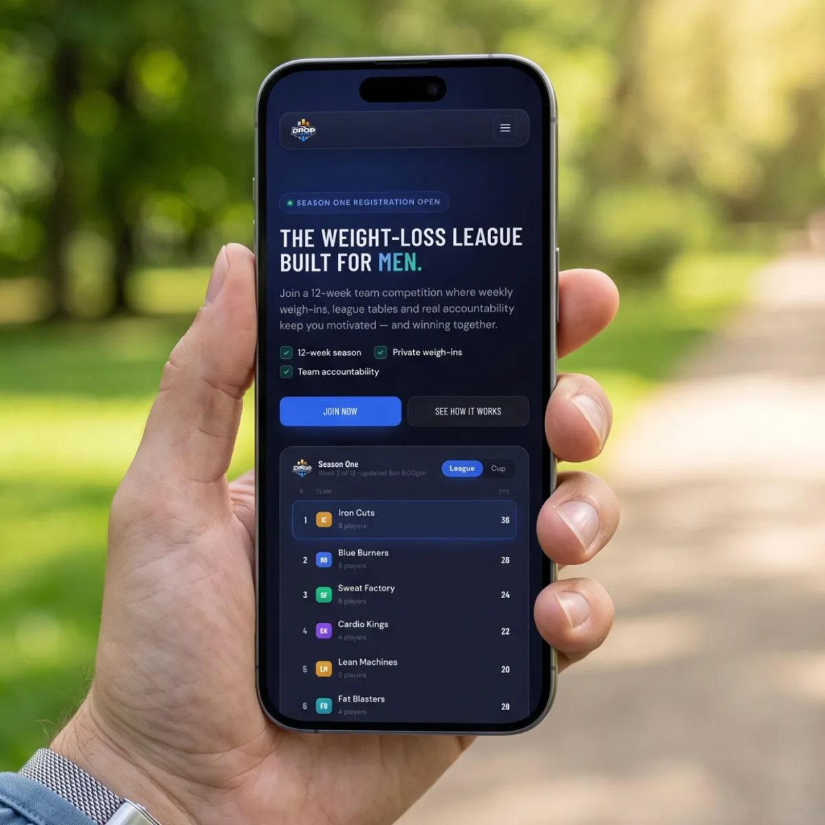 The Drop League web app and website